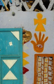 Egypt, Upper Egypt, Nubia, Nile Valley, Aswan, west bank, house of a nubian village