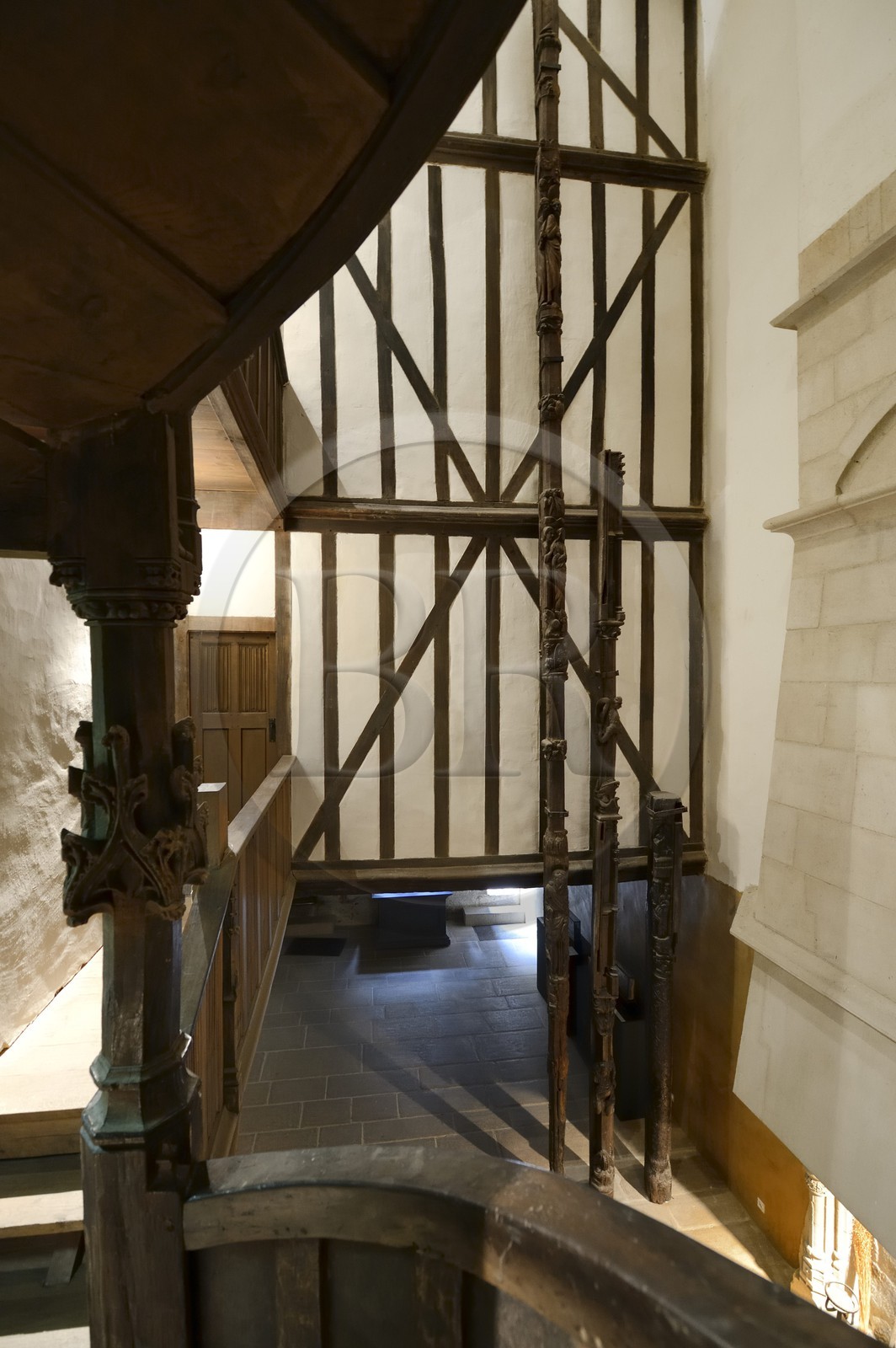 France, Finistère (29), Morlaix, le musée de Morlaix, maison à pans de bois du XVIème siècle dite Maison à lanterne ou à pondalez