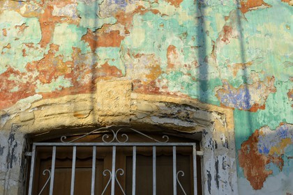 Spain, Andalusia, Almeria, faded paint on a wall facade