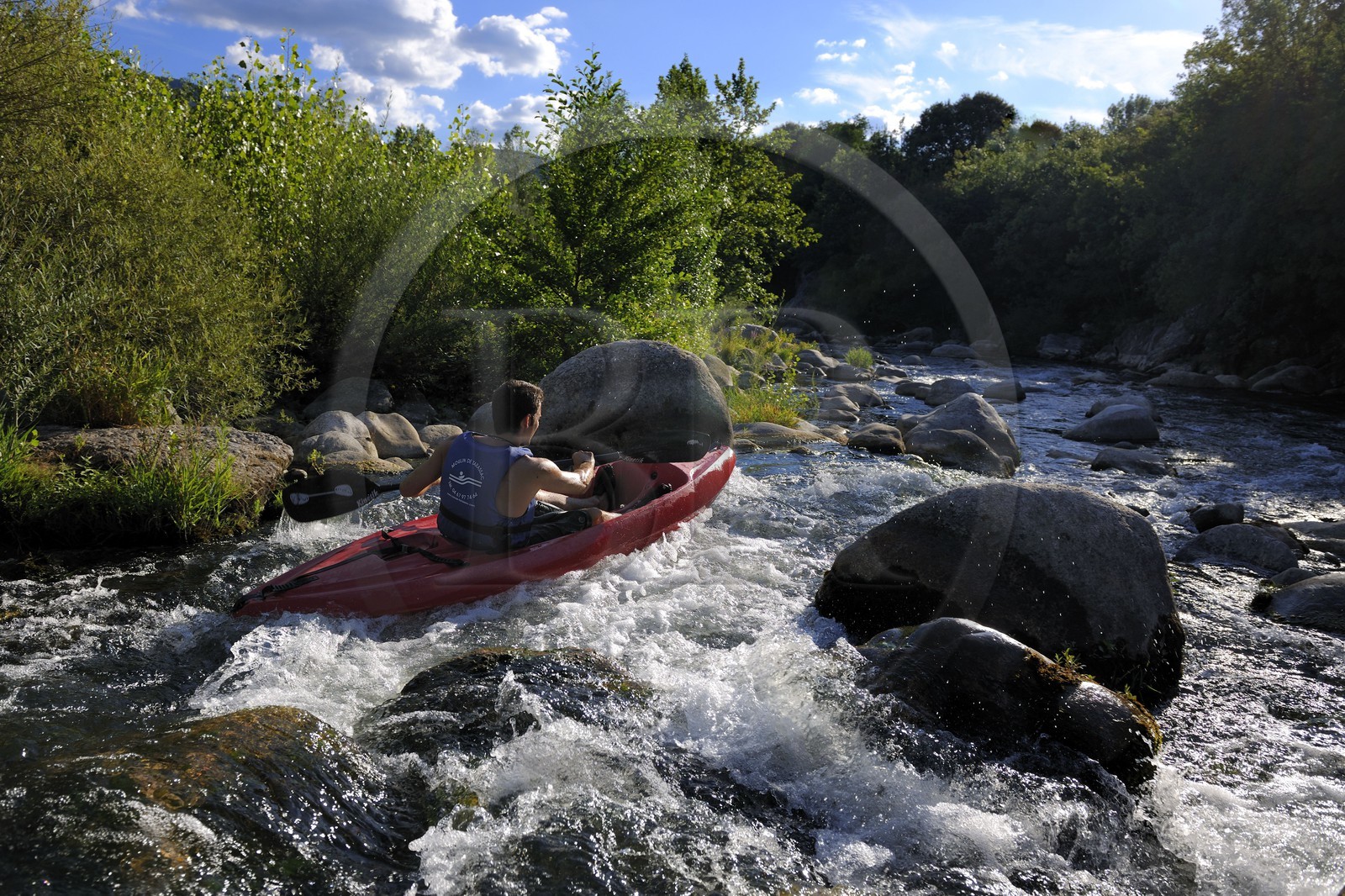 France, Hérault (34), vallée de l' Orb, descente en canoë-kayak de la rivière Orb au moulin de Travassac à Mons la Trivalle