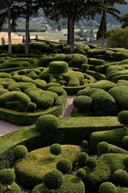 France, Dordogne (24), Périgord Noir, vallée de la Dordogne, Vézac, les jardins du château de Marqueyssac du XVIIIe siècle, jardins de buis en terrasse inspirés par André Le Nôtre