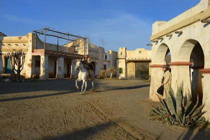 Spain, Andalusia, Almeria Province, Tabernas Desert, Fort Bravo Texas-Hollywood Amusement park where the 7 Mercenaries from John Sturges, Les Petroleuses from Christian-Jaque and A Fistful of Dollars from Sergio Leone were filmed
