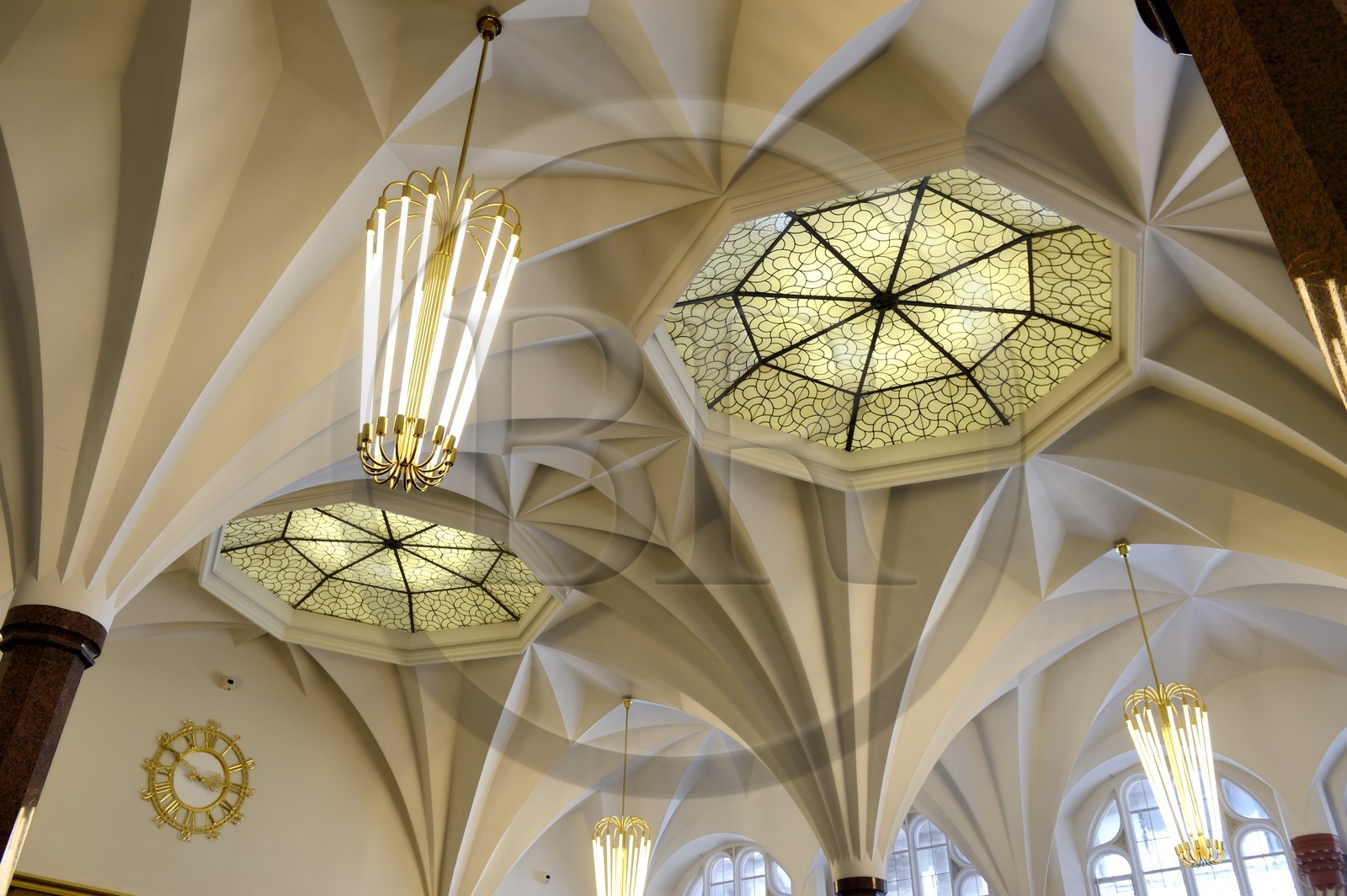 Germany, Baden-Wurttemberg, Freiburg im Breisgau, inside the Savings Bank at the rear of the Haus Zum Walfisch (House of the Whale) facade
