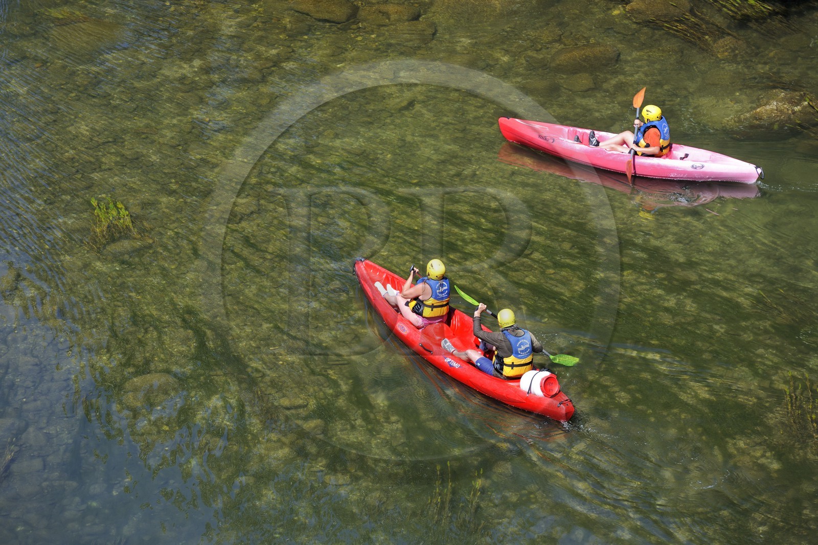 France, Hérault (34), vallée de l' Orb, descente en canoë-kayak de la rivière Orb au moulin de Travassac à Mons la Trivalle