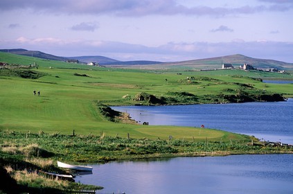 Royaume-Uni, Ecosse, les Shetland, Mainland, golf du Loch of Tingwall