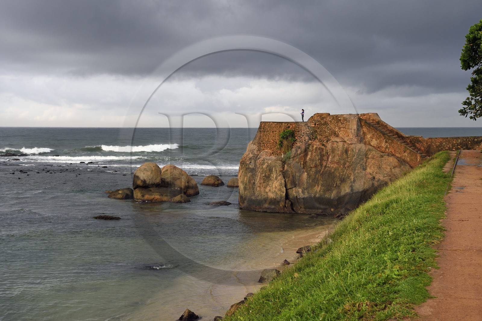 Sri Lanka, Province du Sud, Fort de Galle, classé Patrimoine Mondial de l'UNESCO, les remparts maritimes