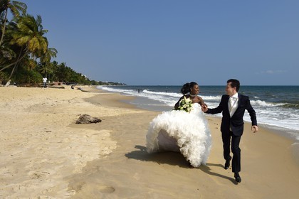 Gabon, Libreville, airport beach bordering the Gabon Estuary