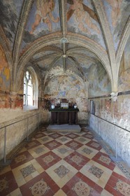 France, Loir et Cher, Villesavin Castle (Loire chateau), fresco of the chapel