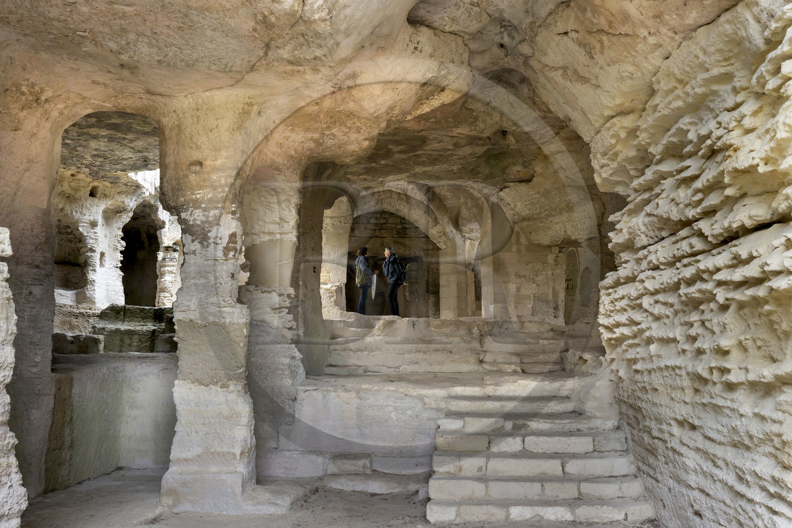 France, Gard (30), Beaucaire, abbaye troglodytique de Saint-Roman, l'ancienne chapelle de l'église abbatiale