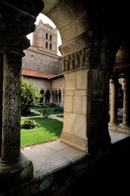 France, Pyrenees Orientales, Elne, cloister of Saint Eulalie and Saint Julie cathedral