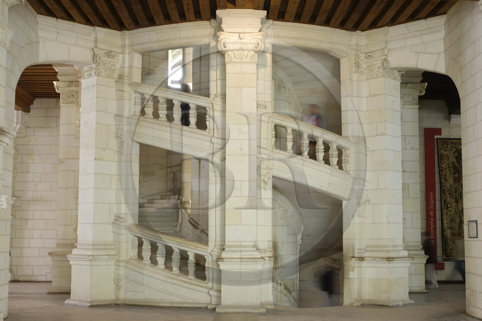France, Loir et Cher, Loire Valley listed as World Heritage by UNESCO, Chateau de Chambord, the double helix staircase attributed to Leonardo Da Vinci