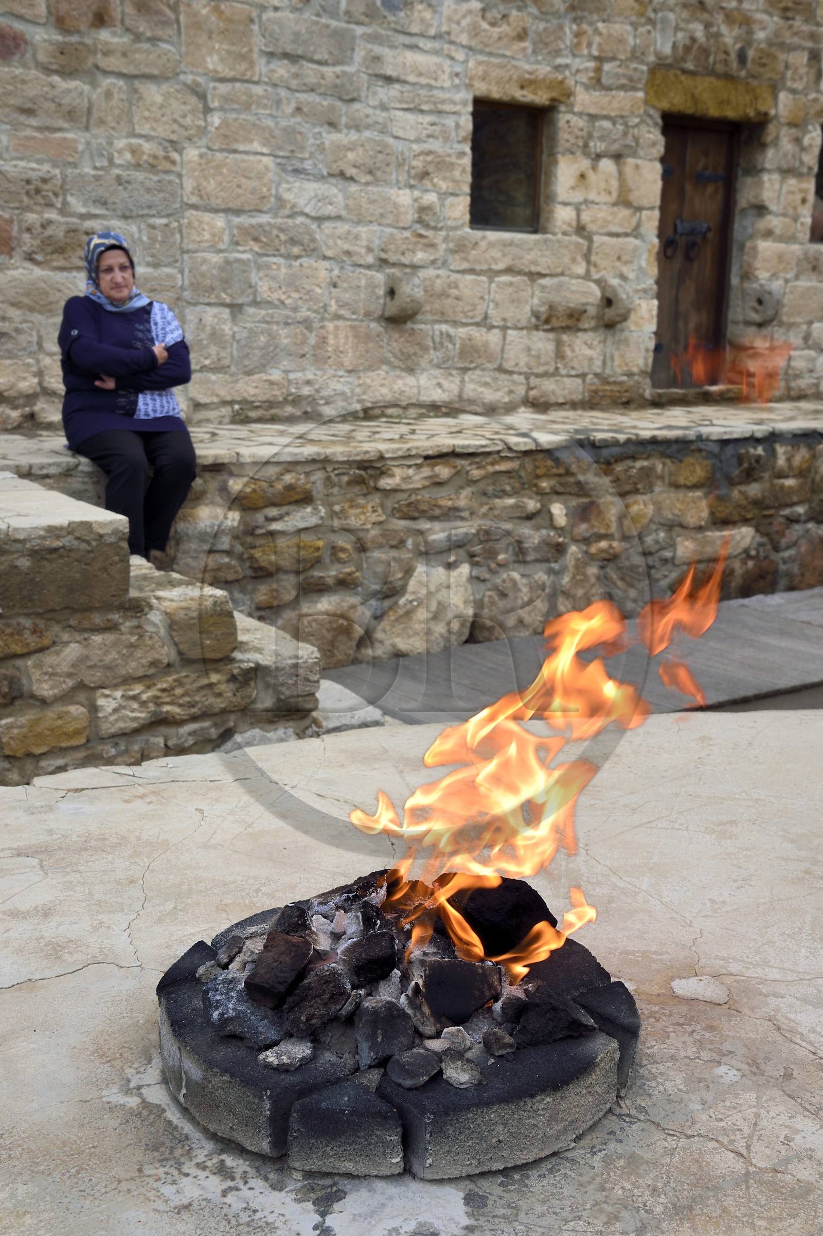 Azerbaïdjan, Bakou, Surakhany, Atashgah (Atechgah) ou Fire Temple (Temple du Feu), lieu de culte zoroastrien construit au XVIIIème siècle par une communauté indienne sur un site d'où sortait naturellement du gaz