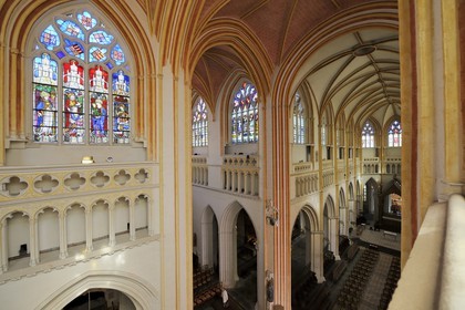 France, Finistère (29), Quimper, la cathédrale Saint-Corentin, la nef