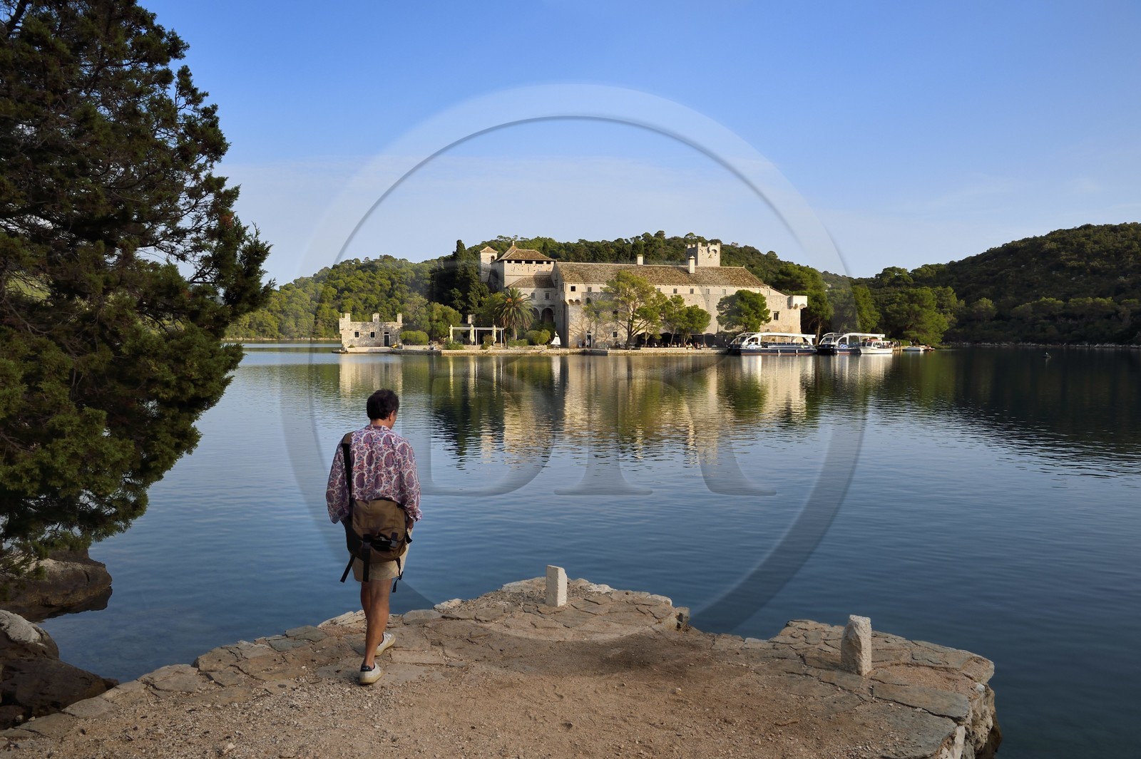 Croatia, Dalmatia, Dalmatian coast, Island of Mljet, National Park of Mljet, former Benedictine monastery on the islet of Sainte Mary (Sveta Marija)