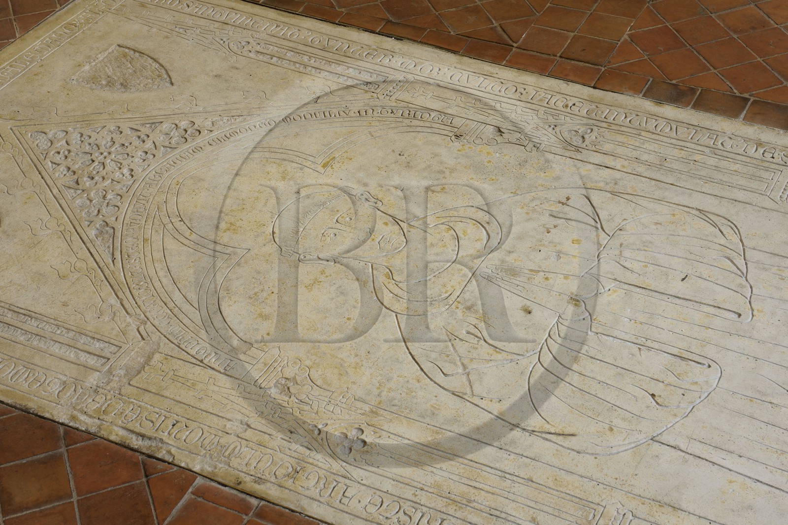 France, Paris, the College des Bernardins, the former sacristy, the grave of a German monk of Thuringia, named Günter, died in 1306