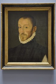 France, Dordogne (24), Périgord Blanc, Périgueux, musée d'art et d'archéologie du Périgord (MAAP), aile des Beaux-Arts, portrait de Pierre de Bourdeilles, abbé de Brantome (XVIème siècle)
