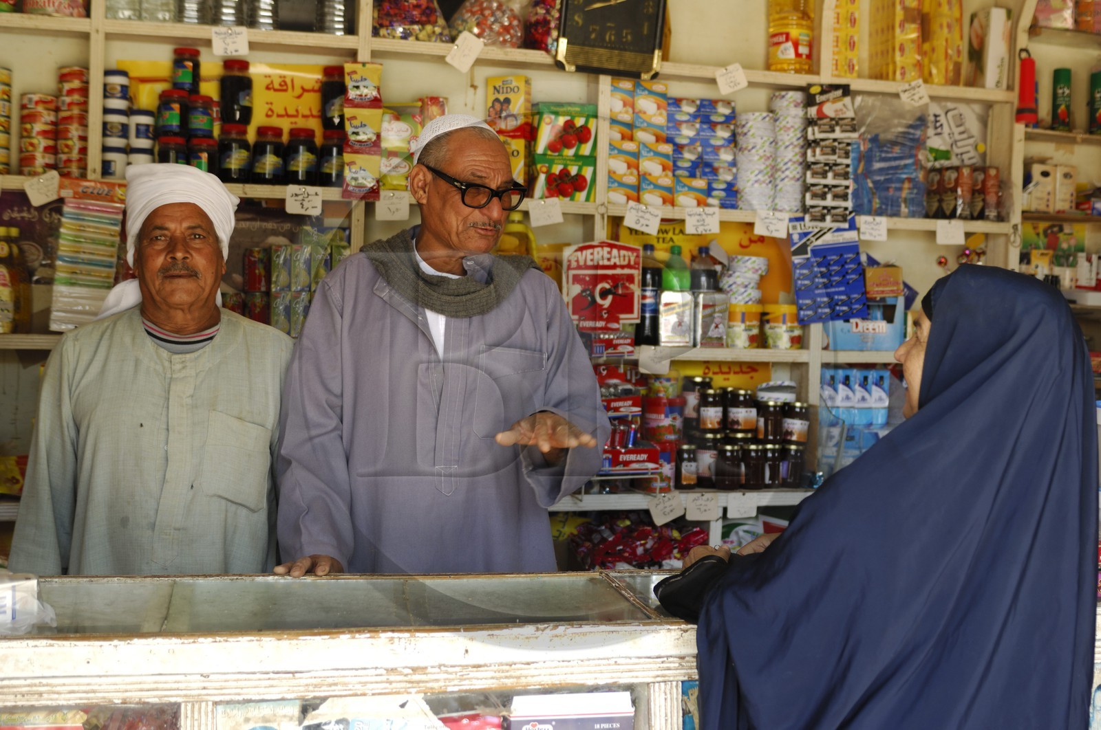 Egypte, Haute Egypte, désert libyque, oasis de Dakhla, village de Al-Qasr, épicerie