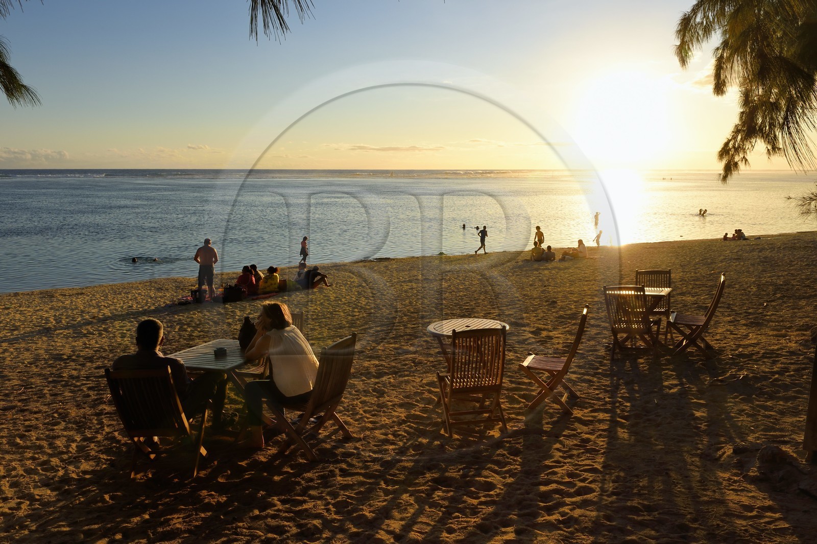 France, île de la Réunion, la Cote Ouest, plage du lagon de Saint-Gilles-Les-Bains à l'Ermitage-les-Bains