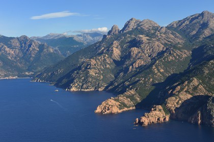 France, Corse du Sud, Porto Gulf, listed as World Heritage by UNESCO (aerial view)