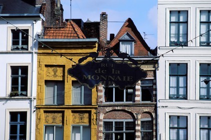 France, Nord, Lille, old town, Monnaie street restored area