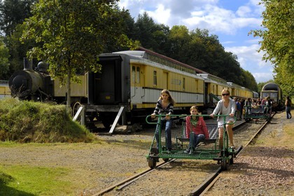 France, Calvados (14), ancienne Gare de Pont-Erambourg, ACF les vélorails de la Suisse normande
