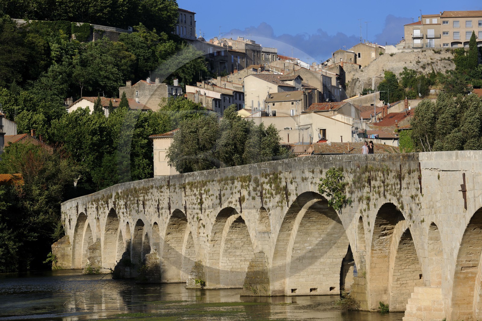 France, Hérault (34), Béziers, Pont-Vieux sur la rivière Orb sur la Via Domitia