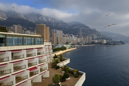 Principauté de Monaco, Monaco, Monte-Carlo, l'Hotel Fairmont et le quartier de Larvotto en arrière plan