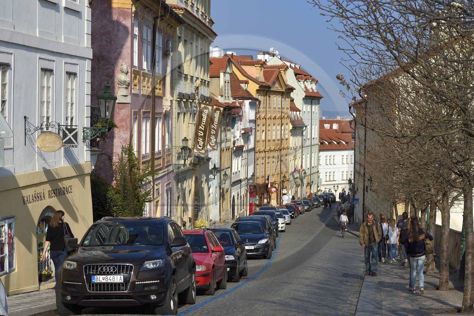 Czech Republic, Prague, Strahov district, Uvoz street that extends the Nerudova Street at the foot of the castle