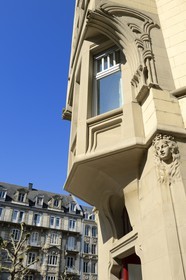 France, Bas-Rhin (67), Strasbourg, quartier de la Neustadt datant de la periode allemande, immeuble d'inspiration Art Nouveau à l'angle de l'avenue des Vosges et de la rue Sellenick