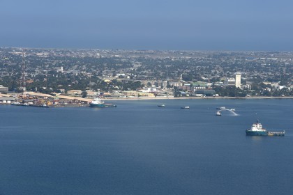 Gabon, Province de Ogooué-Maritime, Port-Gentil (vue aérienne)