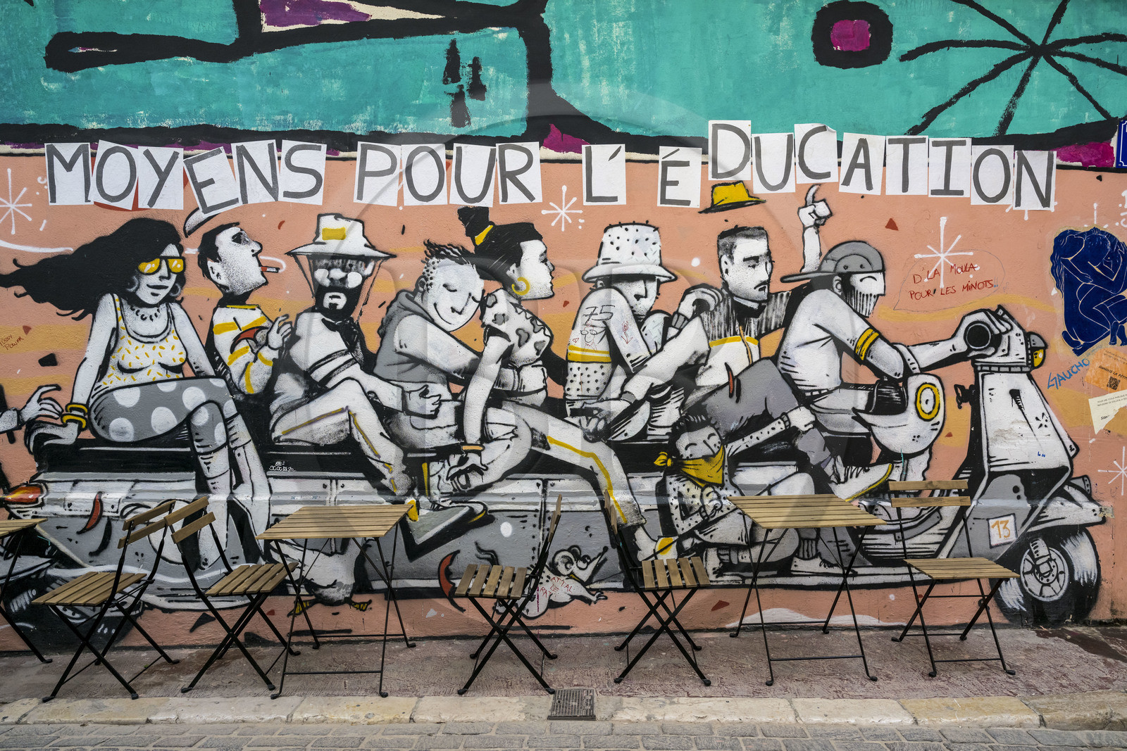 France, Bouches-du-Rhône (13), Marseille, quartier du Panier, peinture murale à caractère politique rue du Refuge