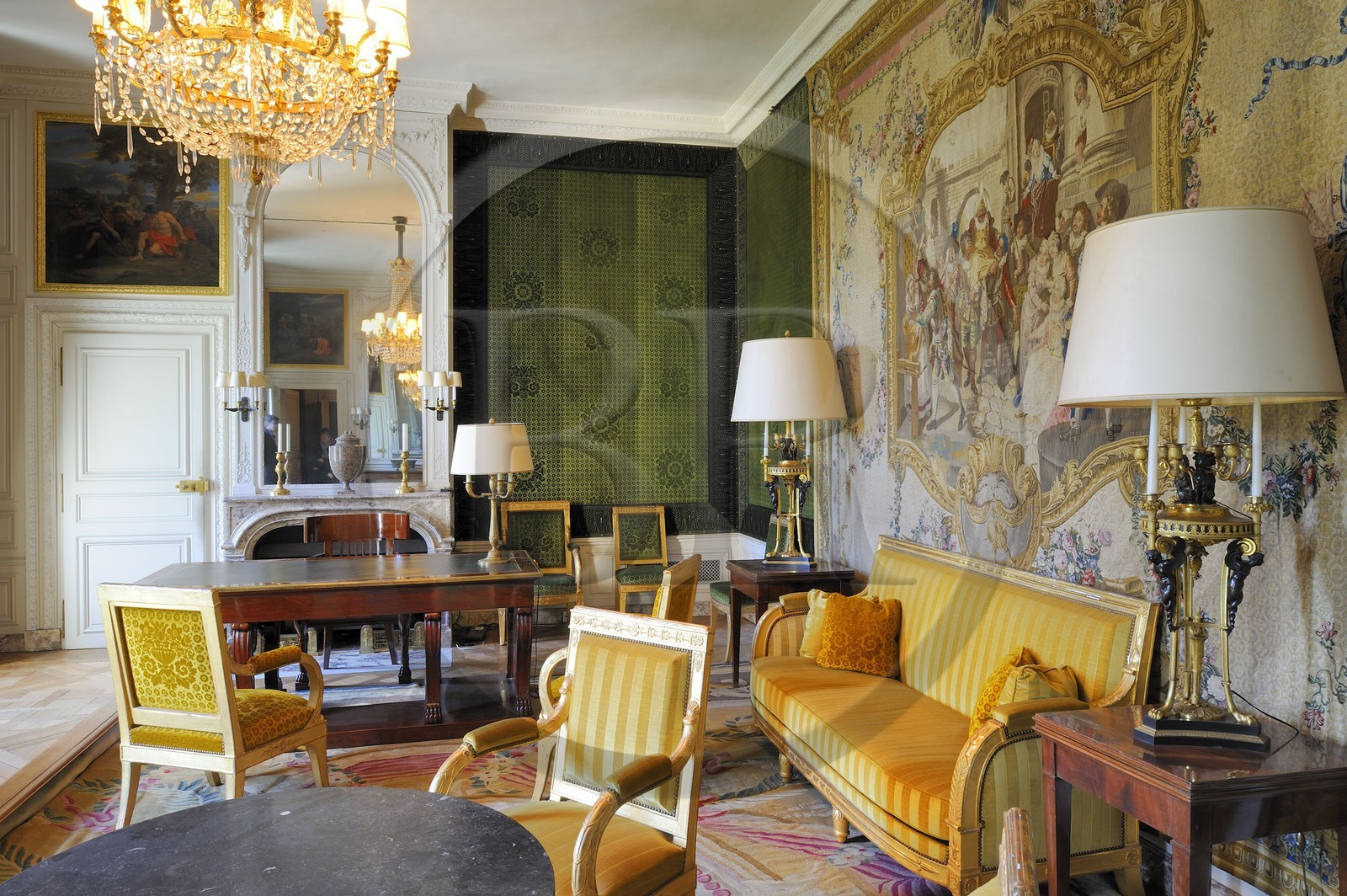 France, Yvelines, Chateau de Versailles, listed as World Heritage by UNESCO, Trianon sous bois, the Grand Trianon Wing, the General de Gaulle's desk