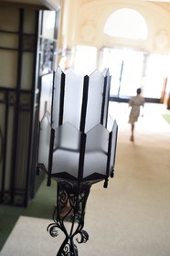 France, Allier (03), Vichy, ancien Hotel France et Pasteur sur l'avenue Aristide Briand, le hall d'entrée de style art Déco