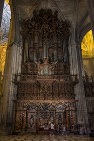 Spain, Andalusia, Seville, the cathedral, listed as World Heritage by UNESCO, the organs