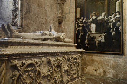 Portugal, Lisbonne, Bélem, Monastere des Hiéronymites (Mosteiro dos Jerónimos), classé Patrimoine Mondial de l'UNESCO, église Santa Maria, tombeau du poète Luis Vaz de Camoes dit Camoens