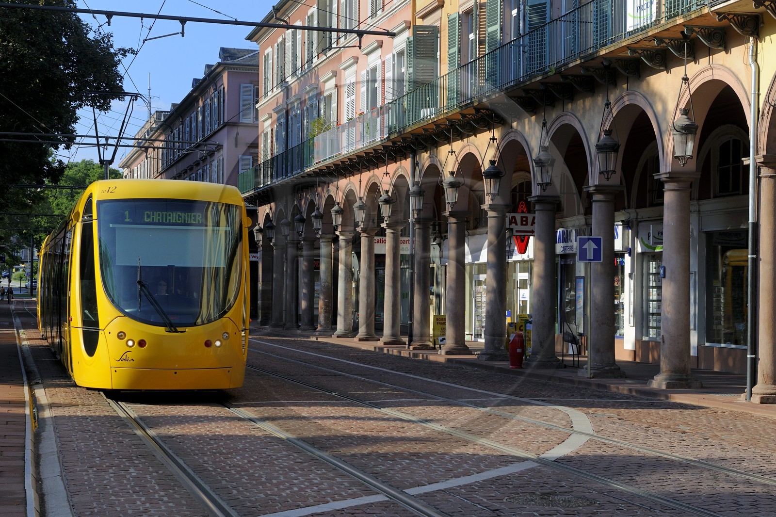 France, Haut-Rhin (68), Mulhouse, tramway avenue du Maréchal Foch