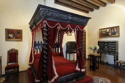France, Indre et Loire, Amboise, Loire Valley listed as World Heritage by UNESCO, Le Clos Luce castle, Leonardo Da Vinci bedroom