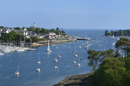 France, Finistere, Benodet and anchorage on the Odet river estuary