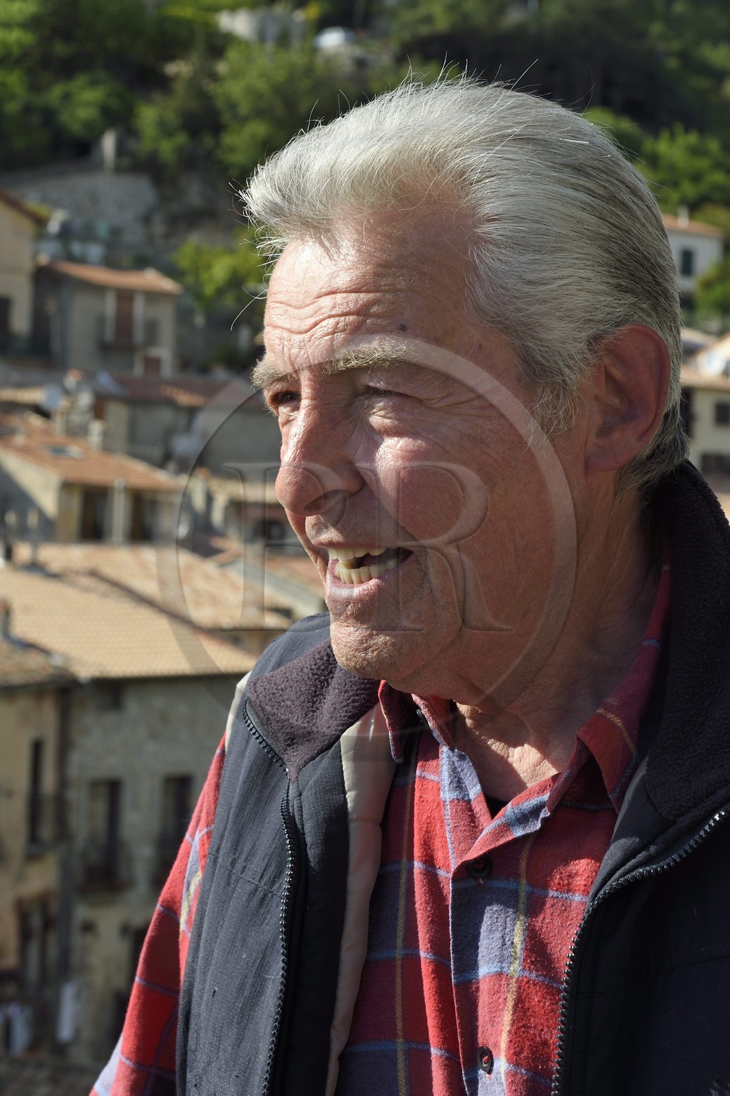 France, Alpes-Maritimes (06), Peille, Jean-Paul Barelli gardien du peillasque, dialecte de la langue d'oc