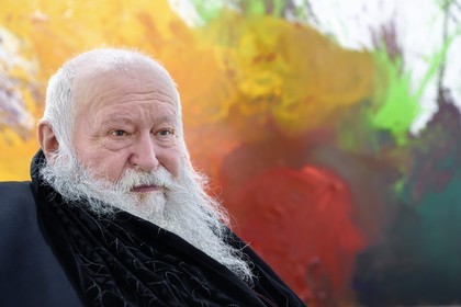 France, Paris (75), Galerie RX, Hermann Nitsch, artiste contemporain autrichien, cofondateur du mouvement Wiener Aktionismus (Actionnisme viennois)