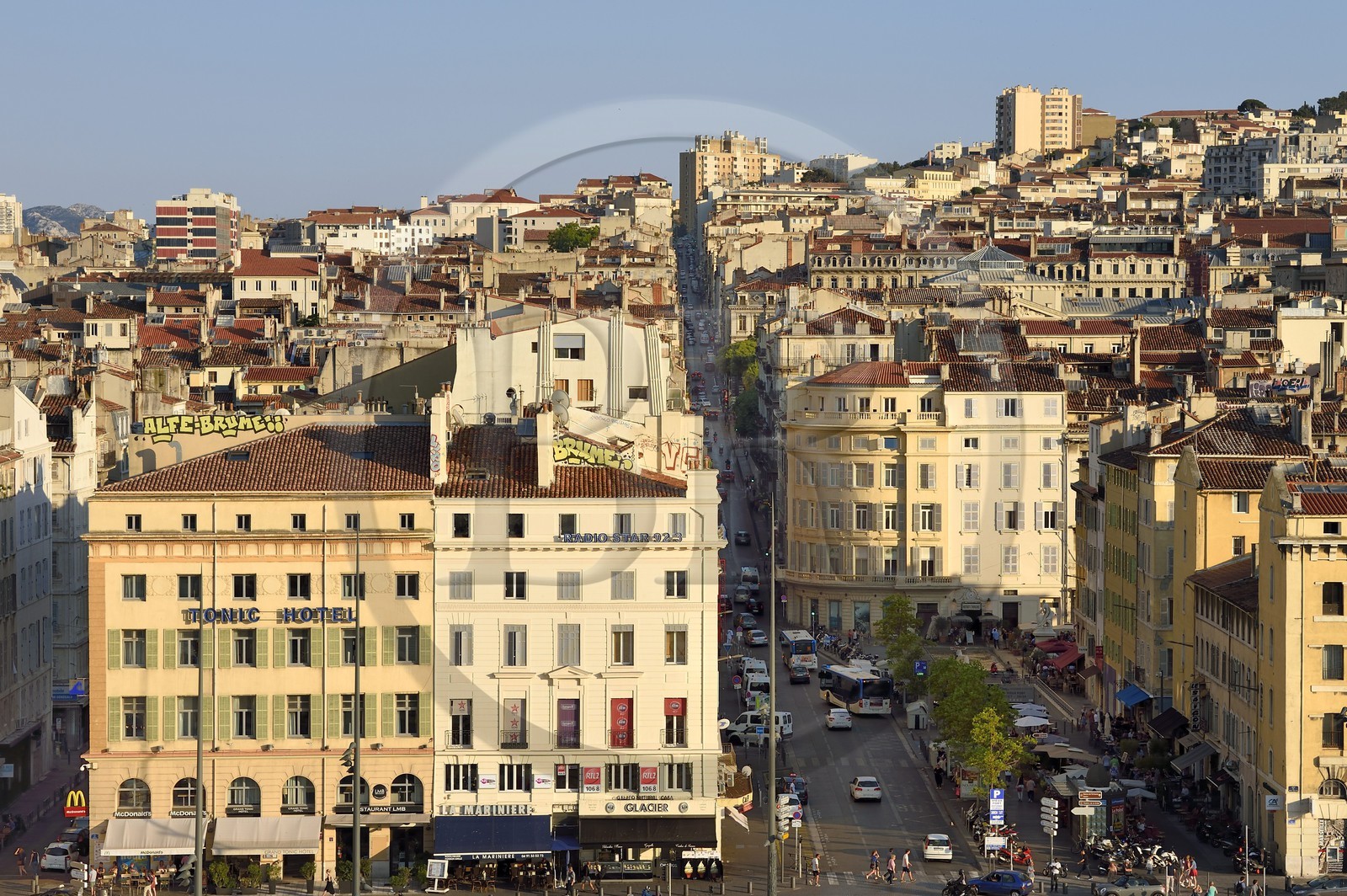 France, Bouches du Rhone, Marseille, rue Breteuil leading to the Vieux Port