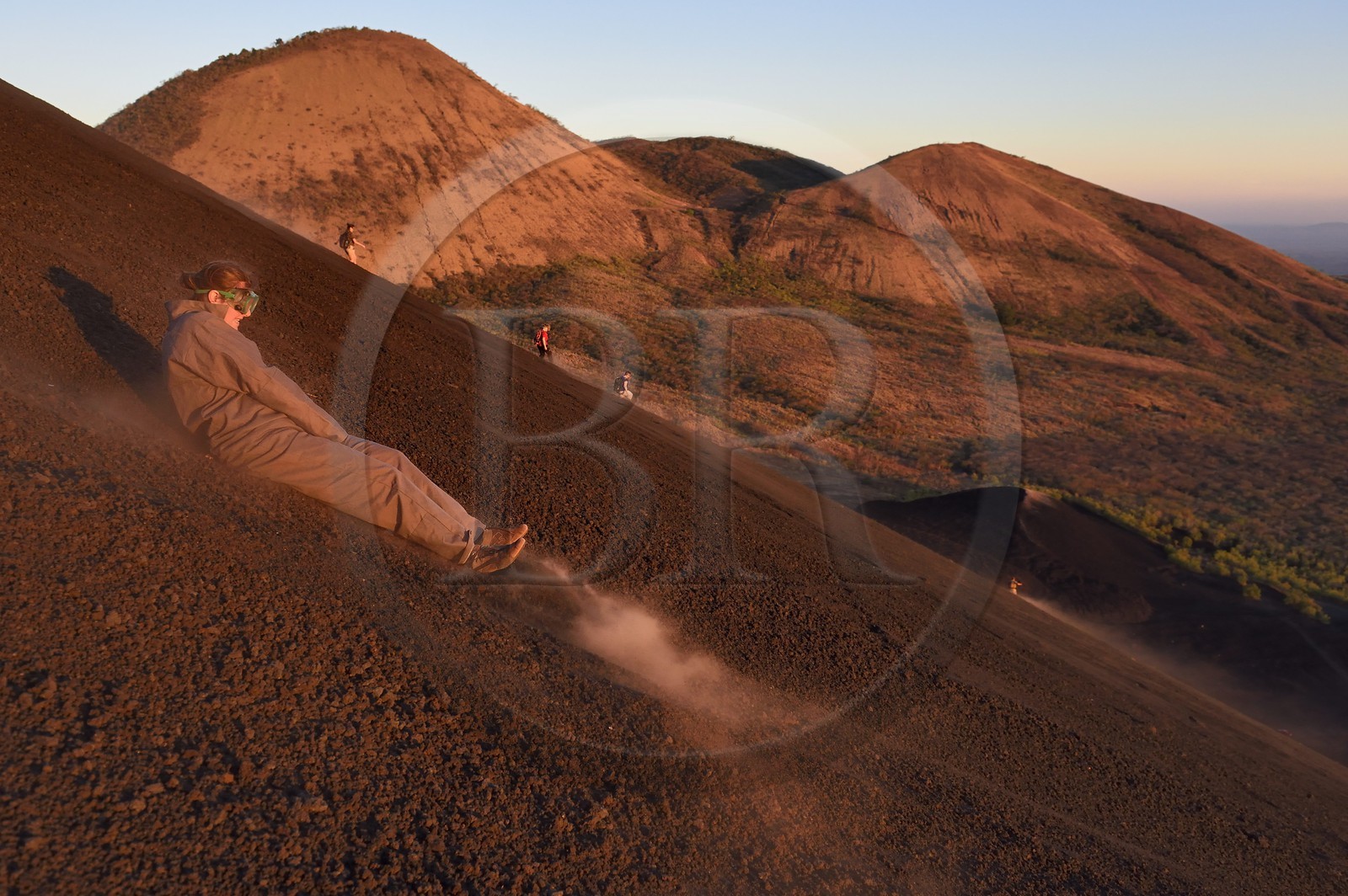 Nicaragua, Leon area, Volcan Cerro Negro in the Cordillera Maribios (or Marrabios), Volcano surfing also known as ash boarding