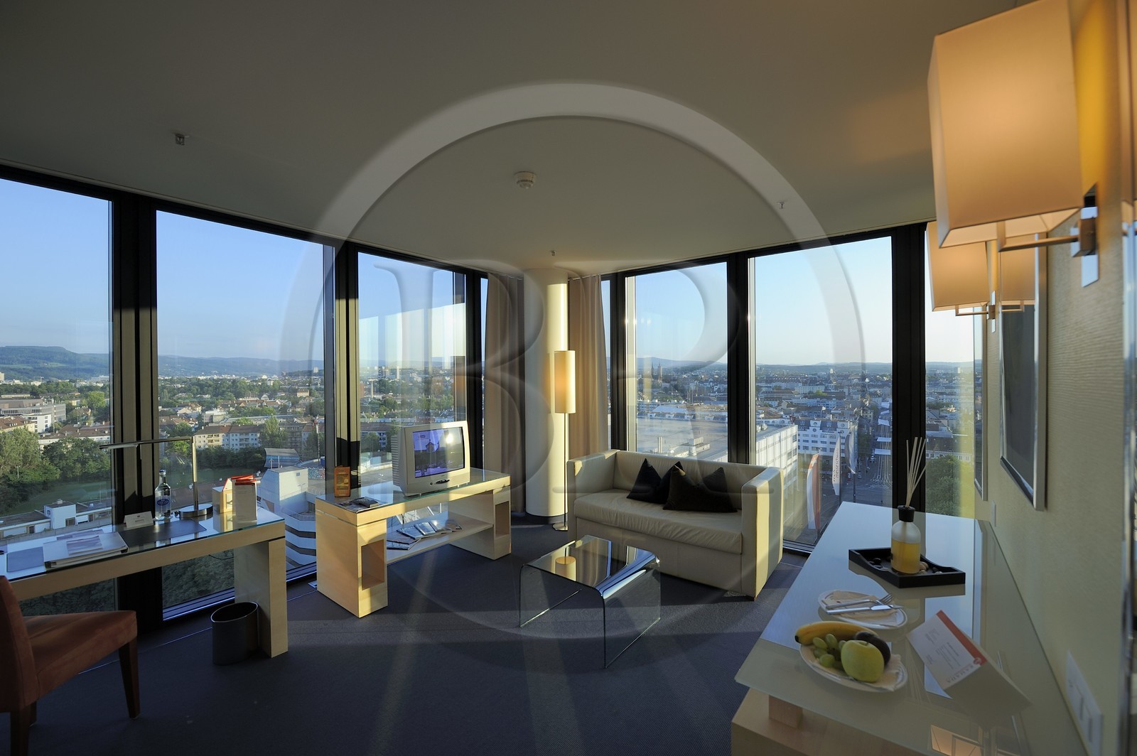 Switzerland, Basel, Fair Messerturm Tower on the Messerplatz, highest tower in Switzerland, Ramada Plazza Hotel