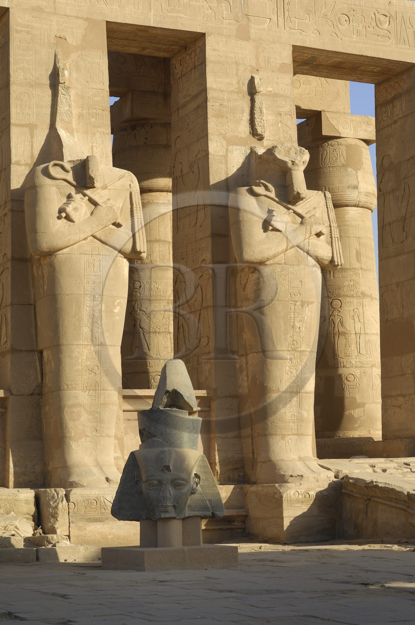 Egypte, Haute Egypte, vallée du Nil, environs de Louxor, nécropole thébaine classée Patrimoine Mondial de l'UNESCO, Thèbes Ouest, temple de Ramesseum