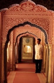 Inde, état du Rajasthan, région de Jaipur, Samode Palace, le Darbar Hall