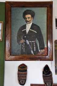 Azerbaijan, Quba (Guba) region, Greater Caucasus mountain range, village of Khinalug (Xinaliq) museum, Chokha, traditional caucasian coat of the 19th century