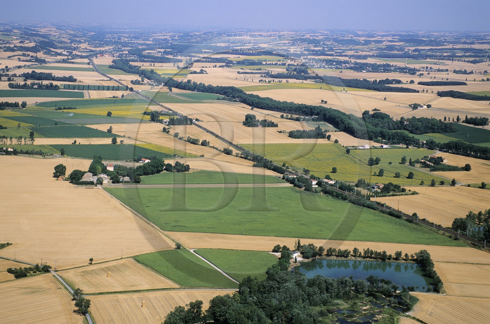 France, Aude (11), la région du Lauragais (vue aérienne)