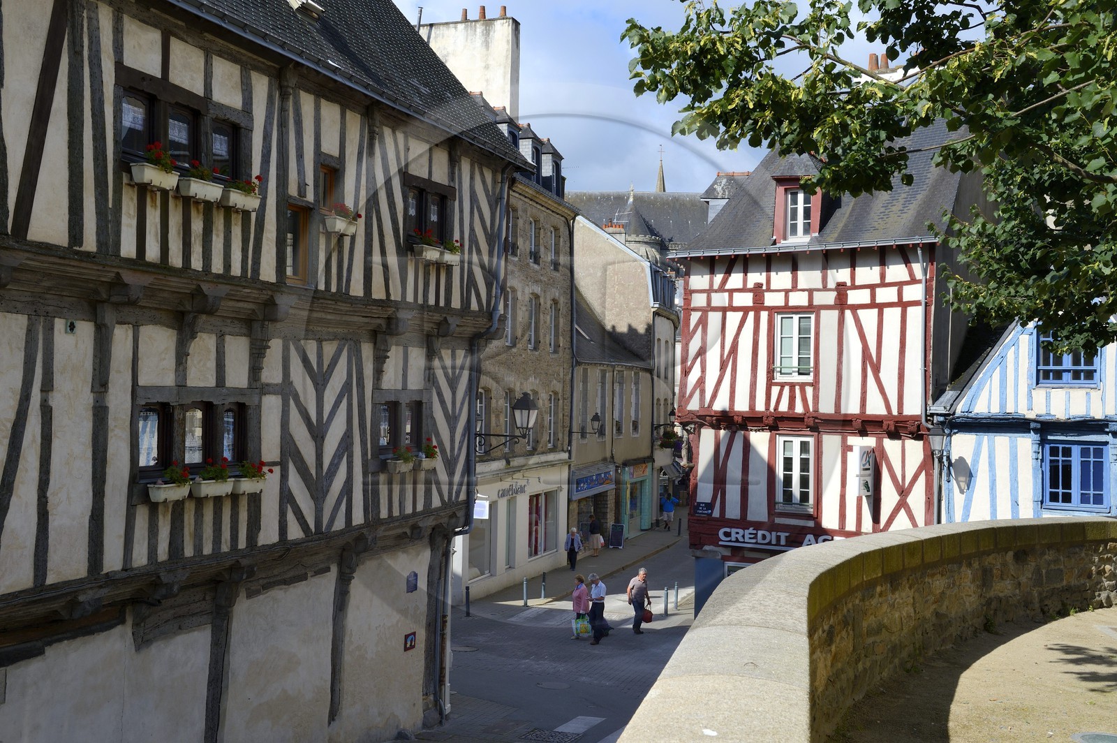 France, Morbihan (56), Golfe du Morbihan, Vannes, maisons à pans de bois rue Saint Patern et rue Saint Nicolas