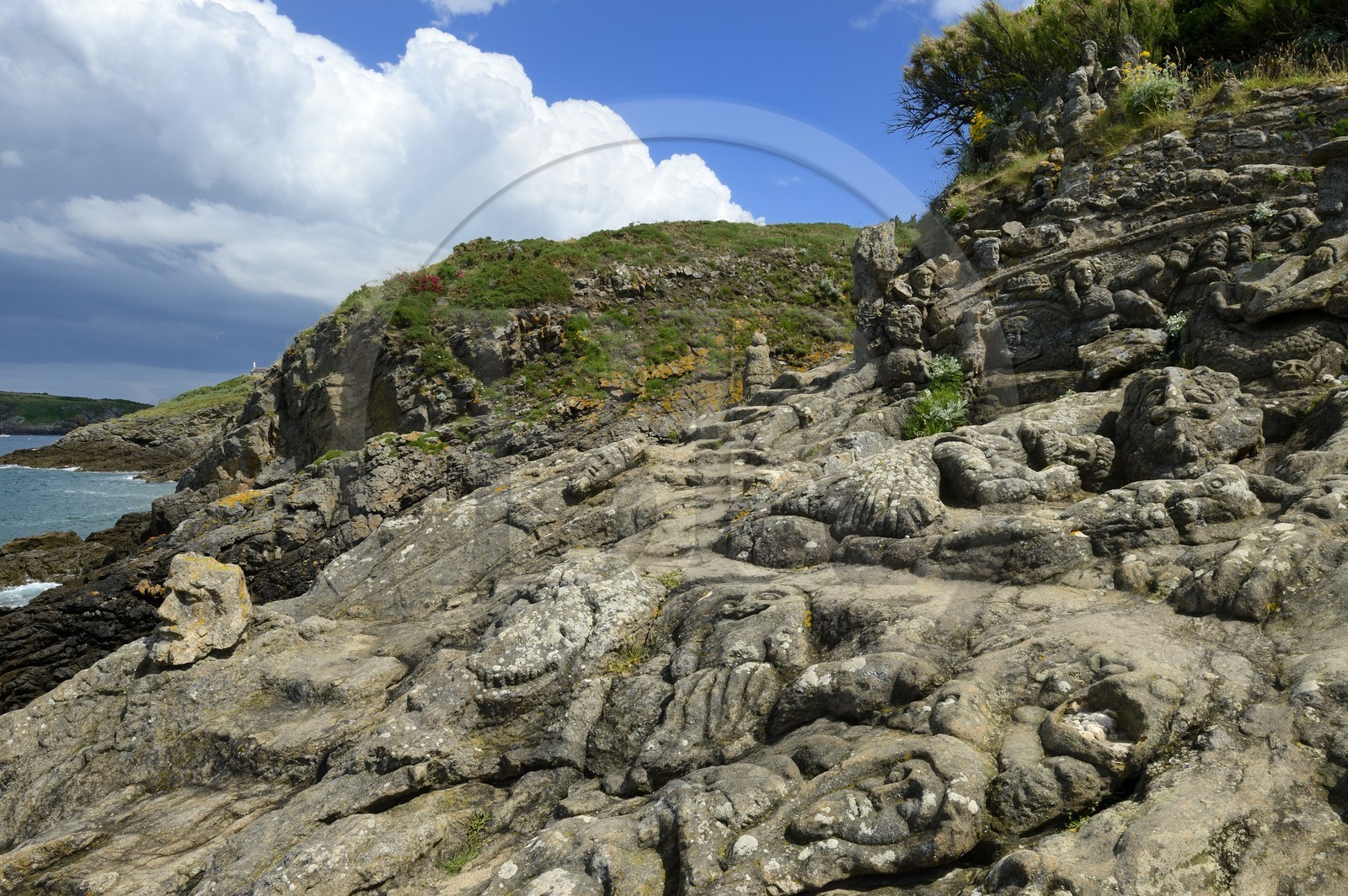 France, Ille-et-Vilaine (35), Saint-Malo, Rothéneuf, rochers sculpté par l'abbé Fouré entre 1870 et 1904