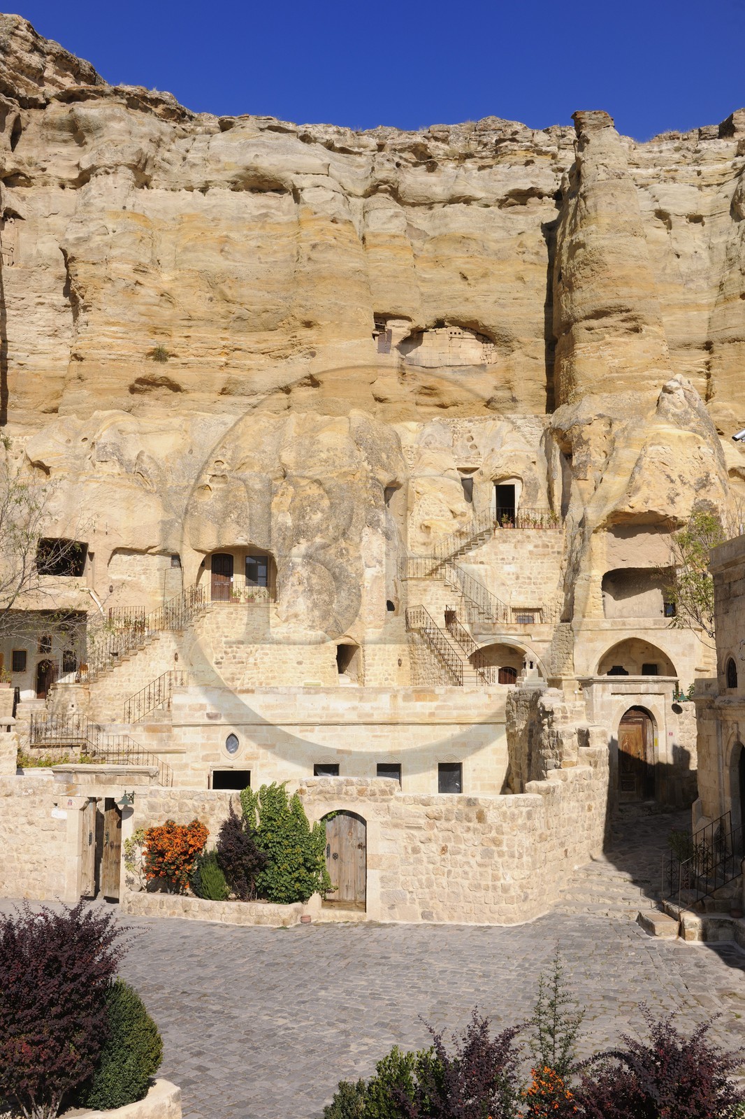 Turquie, Anatolie Centrale, province de Nevsehir, Cappadoce classée Patrimoine Mondial de l'UNESCO, Ürgüp, hôtel de luxe Yunak Evleri dans les anciennes maisons troglodytiques